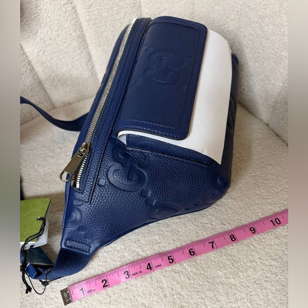 Gucci Blue Leather GG Embossed Belt Bag Crossbody Waist bag - Picture 6 of 10